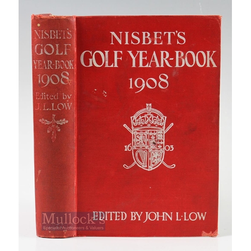 560 - 1908 Nisbet's Golf Yearbook edited by John Low, 561pp, London: James Nesbit & Co, in decorative red ... 