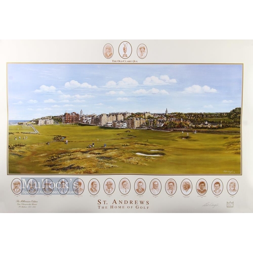 583b - Waugh, Bill (Signed) ltd ed colour golf print 'St Andrews The Home of Golf' signed in pencil to the ... 