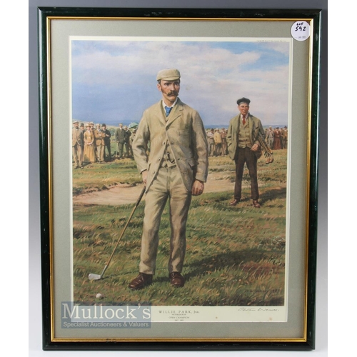 592 - Weaver, Arthur (Signed) Golf Print - 'Willie Park Jr Musselburgh Open Champion' colour print signed ... 