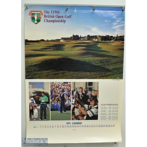 599 - British Open Championship Golf Calendars - feature 1989 Calendar complete, pin holes to top, wear to... 