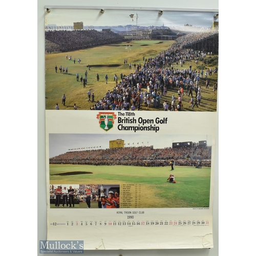 599 - British Open Championship Golf Calendars - feature 1989 Calendar complete, pin holes to top, wear to... 