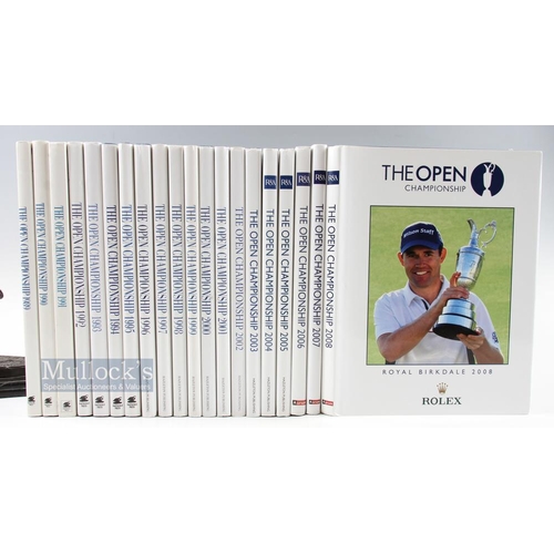 635 - Golf Open Championship Books 1989-2008 appears a complete run all HB with DJs, general condition app... 