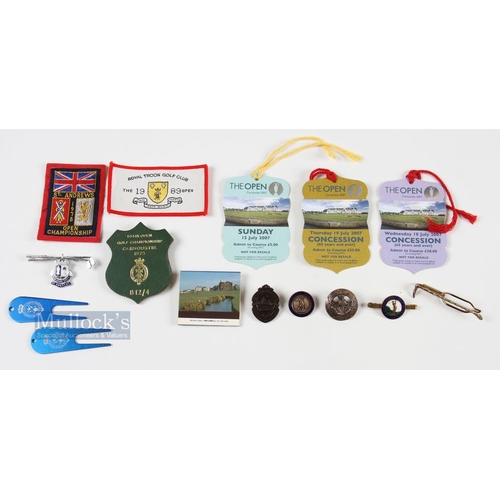 647 - Selection of Golf Badges Passes, to include enamel badge of Bishopsbriggs Golf Club, Carnoustie Gold... 