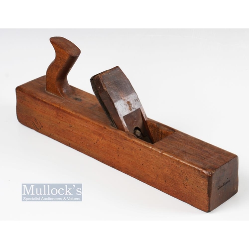 654 - Large Golf Club Makers Rectangular Wooden Box Plane - stamped at both ends with Tom Morris Autograph... 