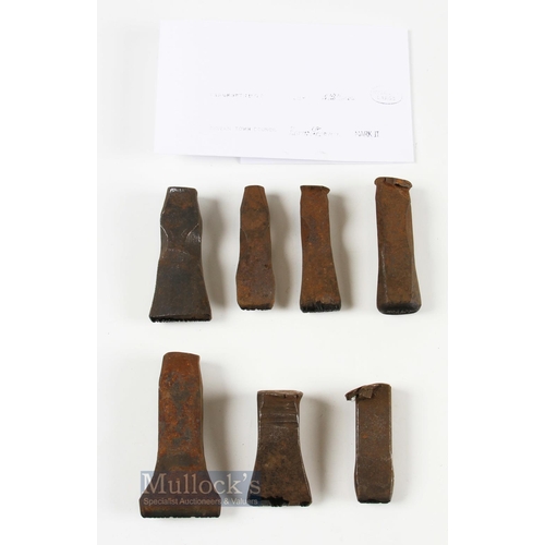 669 - Collection of Cast Iron Golf Club and Other Head Stamp Marks (7) - W B Lewis, Mark II, Farnworth UDC... 