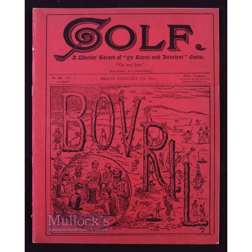 705 - Rare 1891 'Golf - A Weekly Record of 