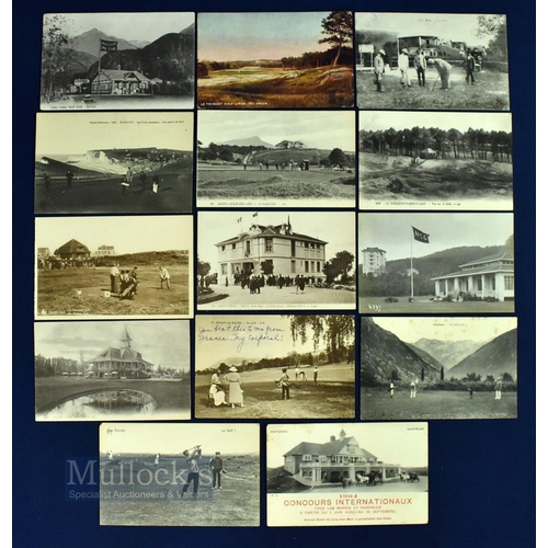 71 - Collection of European Golfing Postcards from 1904 onwards (14) - Pau, 2x Le Touquet, Saint-Jean de ... 