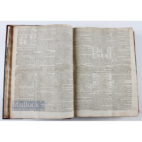 740 - 1794-1795 Early Golf Reference - Very Rare Period Leather Bound Collection of The Edinburgh Advertis... 