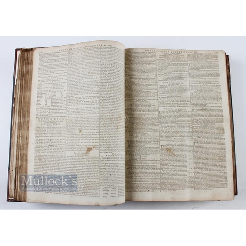 740 - 1794-1795 Early Golf Reference - Very Rare Period Leather Bound Collection of The Edinburgh Advertis... 