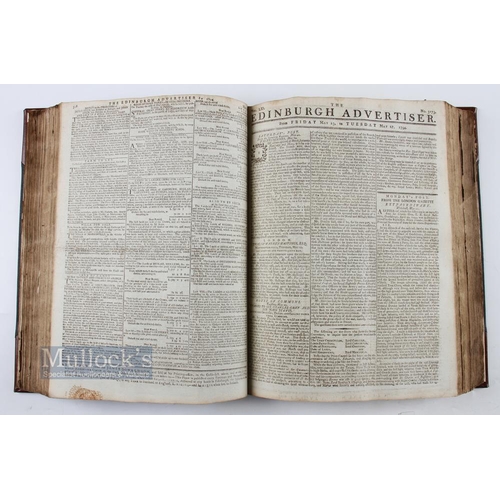 740 - 1794-1795 Early Golf Reference - Very Rare Period Leather Bound Collection of The Edinburgh Advertis... 