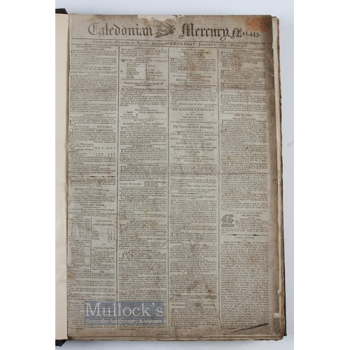 741 - 1795 Early Golf Reference - Very Rare Caledonian Mercury bound volume of newspapers from Thursday Ja... 