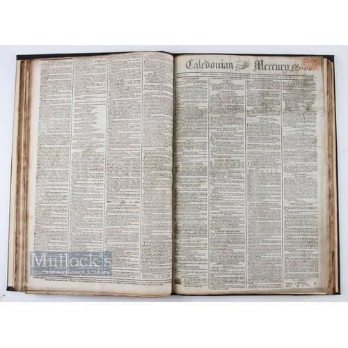 741 - 1795 Early Golf Reference - Very Rare Caledonian Mercury bound volume of newspapers from Thursday Ja... 