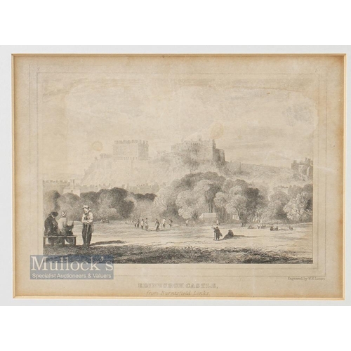 771 - J Ewbank RSA (1779-1847) after - An early Golf Engraving titled 'Edinburgh Castle from Burntsfield' ... 