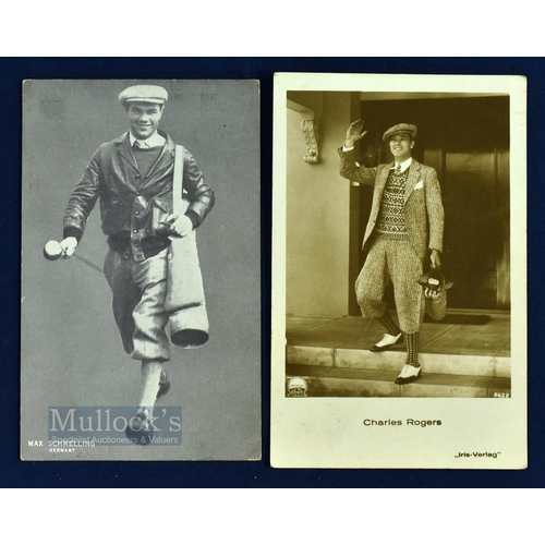 79 - 2x 1920/30s Famous Actor/Sportsman Golfing Postcards- American Hollywood actor Charles 'Buddy' Roger... 