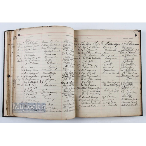 813 - 1886 Royal Perth Golfing Society 'Visitors Book' - in the original leather and gilt boards commencin... 