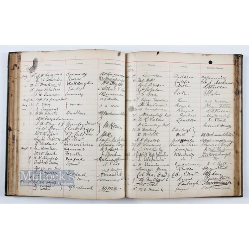 813 - 1886 Royal Perth Golfing Society 'Visitors Book' - in the original leather and gilt boards commencin... 