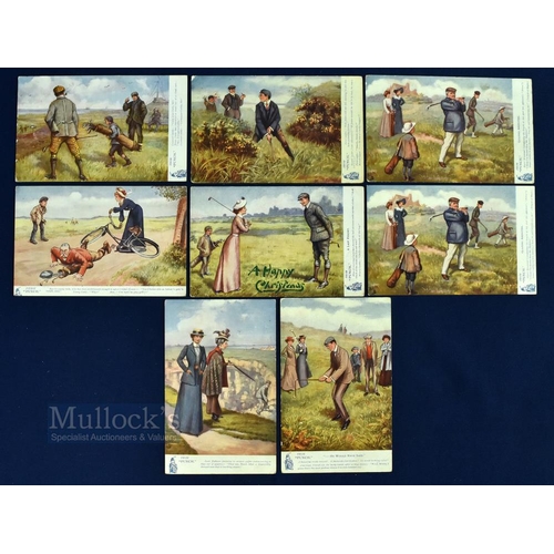 83 - Collection of early Punch Series Coloured Golfing Postcards from 1906/08 (8) All with titles and com... 