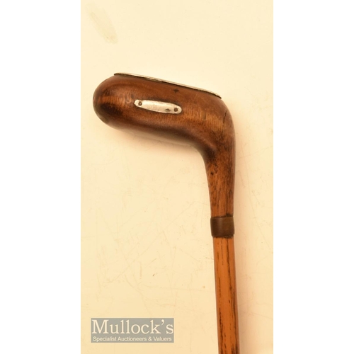 486 - Unnamed cute domed wooden driver head styled golf walking stick with full aluminium sole plate small... 