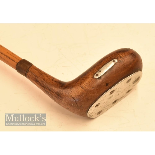 486 - Unnamed cute domed wooden driver head styled golf walking stick with full aluminium sole plate small... 