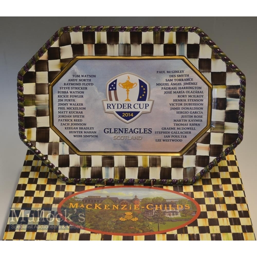 515a - 2014 The 40th Ryder Gleneagles Cup - Mackenzie-Childs USA large decorative serving platter - hand pa... 