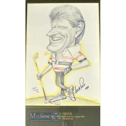 589 - Limited Edition Tony Rafty (1915-2015) Golf Caricature Prints featuring Nick Price, Tom Kite and Fre... 