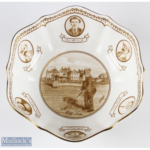 950 - Bill Waugh Millennium Golf Collection Aynsley Bone China Bowl - ltd ed no. 72/2000 featuring Old Tom... 