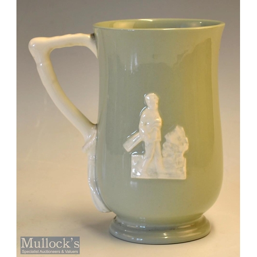 951 - Copeland Spode Golfing Pitcher c1920 - decorated with golfer putting with his caddie in white relief... 