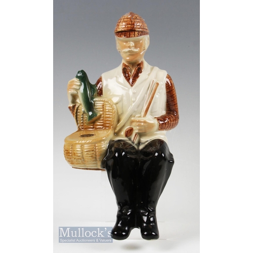 217 - Ballantine's Scotch Whiskey Seated Fisherman Ceramic Bottle with original labels made by Palfrey Chi... 