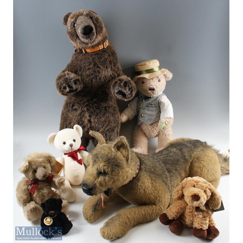 17 - Soft Toy Collection to include a large real soft toys Alsatian dog 65cm long, Harrods annual bear 20... 