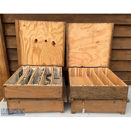 36a - 4x Wooden Model Railway Storage Crates, for transporting/storing O gauge locomotives and rolling sto... 