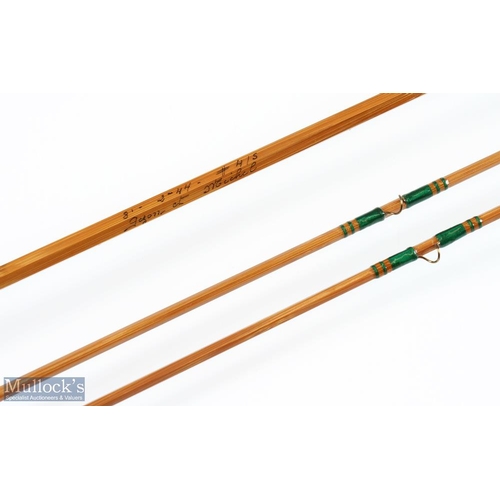 34 - A fine Pezon et Michel Parabolic Supreme Normale Split Cane Fly Rod No 82308, 8ft 2pc line 4/5#, wit... 
