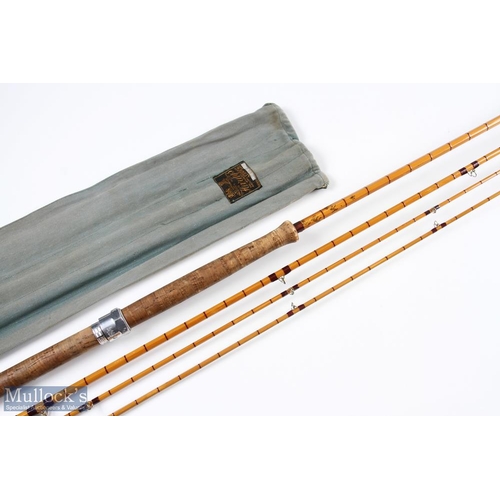 37 - Hardy Alnwick The Wye Palakona Split Cane Light Salmon/Sea Trout Fly Rod H39059C (1961), 11ft 3pc li... 