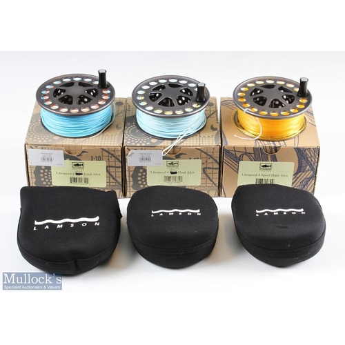 4 - 3x Lamson Litespeed 4 Hard Alox Spare Spools comes with maker's neoprene pouches and card boxes, all... 