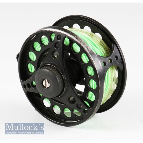 5 - Vision Koma #7/8 fly reel and 2x spare spools in black semi machined aluminium reel, perforated body... 