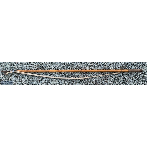 Very rare Hardy Alnwick The Wading Staff and Gaff Tonkin bamboo shaft with thick cord hand grip, 4