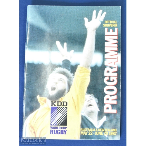 106 - RWC 1987 Overall Rugby Programme: The large bold issue for the whole of this inaugural Rugby World C... 