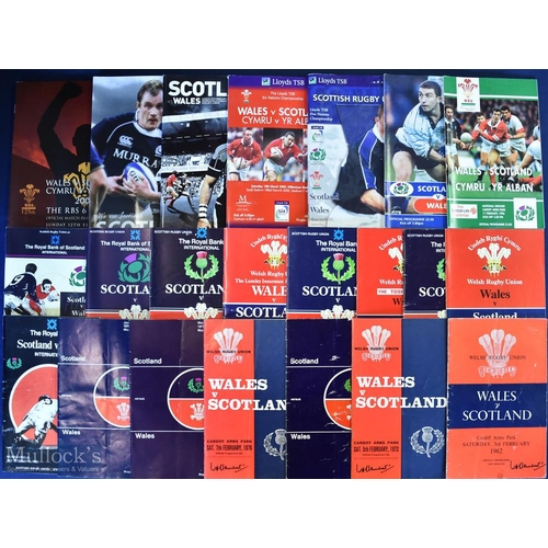 137 - 1962-2011 Wales and Scotland Rugby programmes (22):  Homes and aways from 1962, 1972, 1975-1977 inc.... 