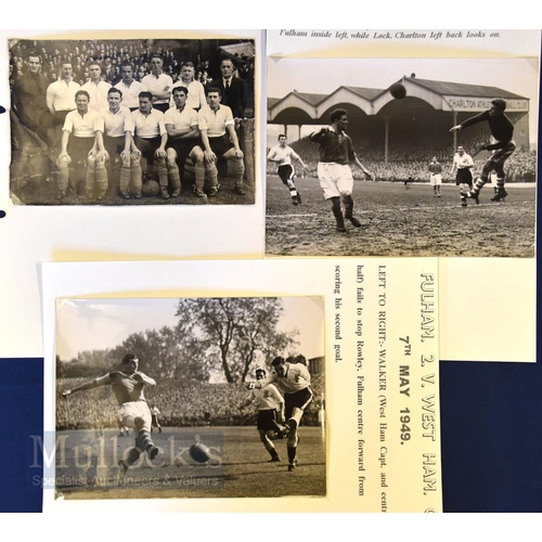 1476 - Collection of Fulham photographs to include 1945/46 team photo, 1948/49 v West Ham Utd action photo ... 