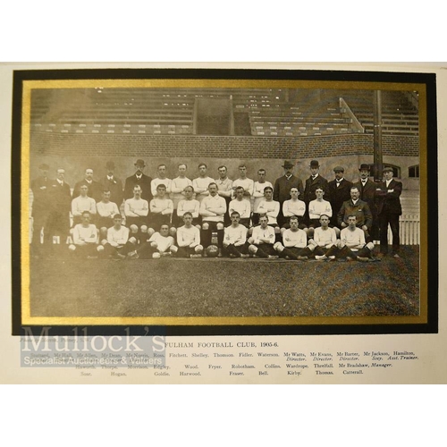 1477 - 1905/1906 Fulham team photo postcard (by Moyse of Putney) players named; also magazine photo of Fulh... 