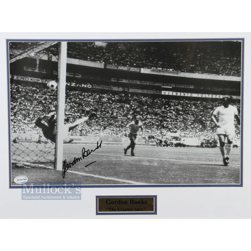 1480 - Gordon Banks and Geoff Hurst Signed Prints features 'The Greatest Save' with signature in black in t... 