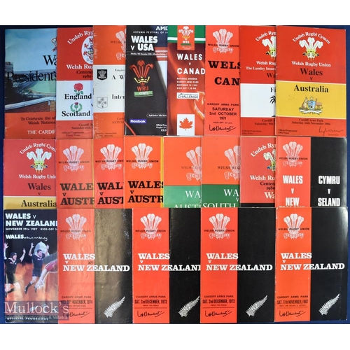 233 - 1958-2000 Wales Homes v Tourists/Special Games (21): v NZ 1967, 1972(2), 1974, 1978, 1980, 1997 (Wem... 