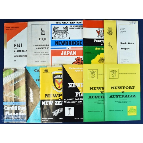 235 - 1961-1989 Tourists in Wales Rugby Programmes (11): Fine selection: Newport v S Africa 1961, v Austra... 