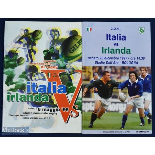 319a - Pre-6 Nations, Italy v Ireland Rugby Programmes (2): For games played in Treviso & Bologna. VG