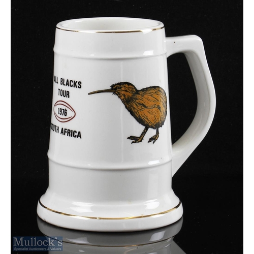 334 - 1976 All Blacks Tour of S Africa Rugby Tankard: With Springbok and Kiwi emblems in addition to tour ... 