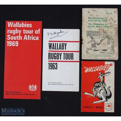 339a - 1953-1969 Australian Rugby Itineraries (4): From Wallabies tours to South Africa in 1953, 1963 and t... 