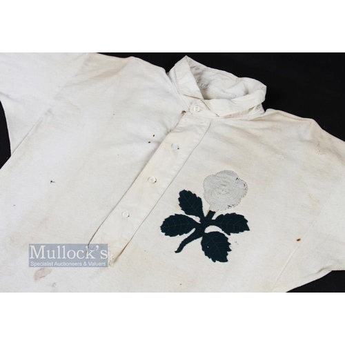 360a - Extremely Rare & Early 1870s England Rugby International Jersey (v Scotland) c1874: To our knowledge... 