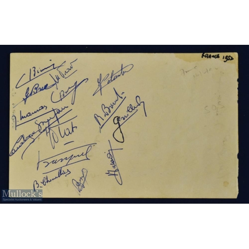 362b - Rare 1951/2 SA Springbok Rugby Tour Autograph Book Page: From the 'Grand Slam' tour, their test and ... 