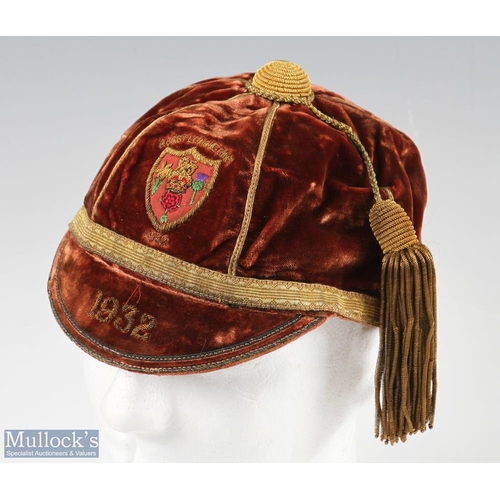 377 - 1932 Rugby League Great Britain Tour to Australasia - Norman Fender (1910-1983) Rugby Cap and Cloth ... 