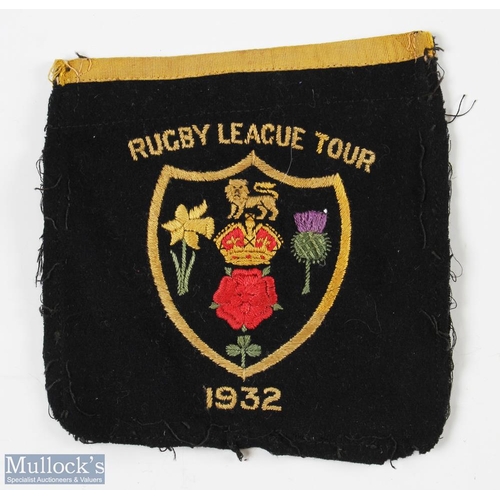 377 - 1932 Rugby League Great Britain Tour to Australasia - Norman Fender (1910-1983) Rugby Cap and Cloth ... 