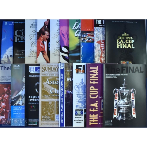 420 - Selection of FA Cup final match programmes to include 1989, 1990 + replay, 1991 x 2, 1992, 1993 + re... 